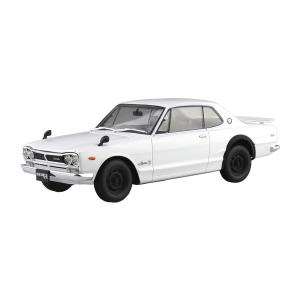 アオシマ 楽プラ スナップカー No.01-WH 1/24 KPGC10 スカイラインHT 2000GT-R 1971 ホワイト 初回生産版 プラモデル 