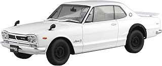 青島文化教材社 1/32 楽プラ スナップカーシリーズ KPGC10 スカイラインHT 2000GT-R 1971 ホワイト 色分け済みプラモデル 01-WH