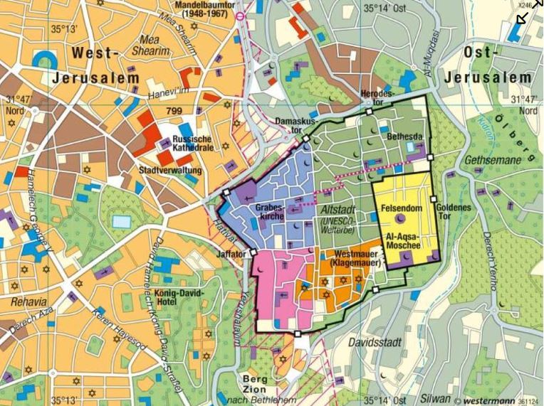 エルサレム旧市街地図