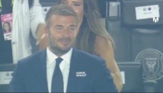 David Beckham in tears after Messi’s goal