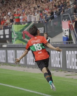 Koki Ogawa scored his debut goal in his first Eredivisie match for NEC Nijmegen