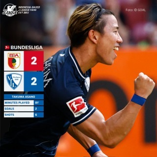 Augsburg 2-[2] Bochum - Takuma Asano 2 goals
