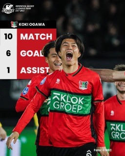 Koki Ogawa scored one goal against ADO Den Haag contributed six goals and one assist for the Eredivisie club