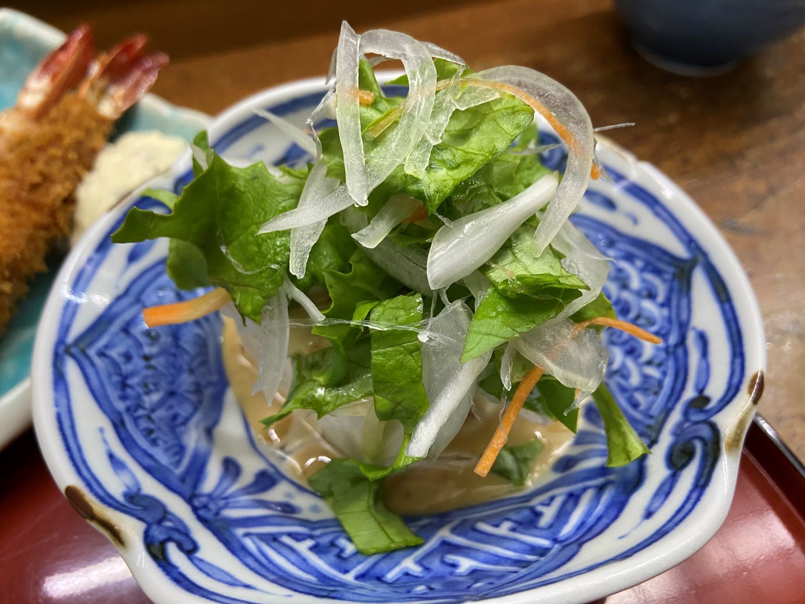 高砂　海老フライ定食　豆腐サラダ