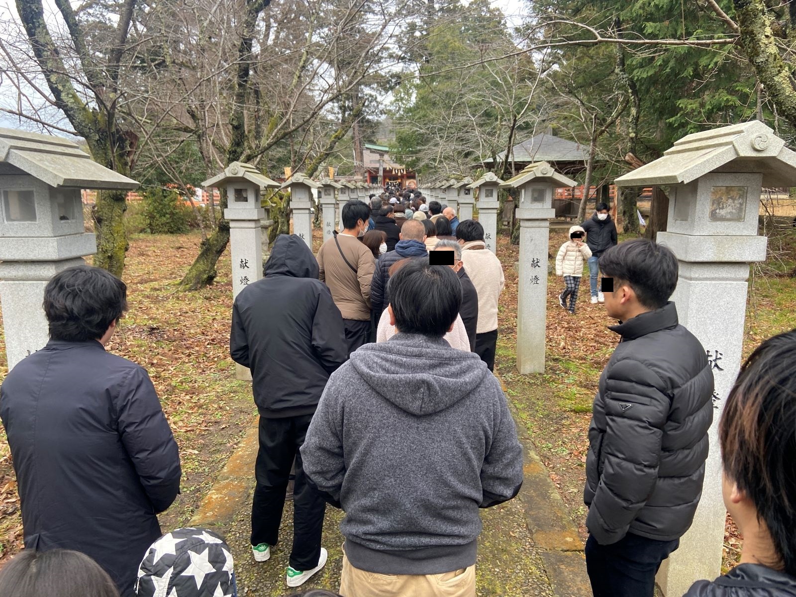 出石神社　参道の行列