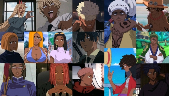 【悲報】黒人「日本アニメのキャラを黒人化してみた！オリジナルよりカッコよくね？」